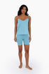 Cotton jersey tank top with adjustable thin straps